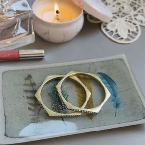 NWB Designer Chloe & Isabel Colorful Feathers Trinket Jewelry Tray